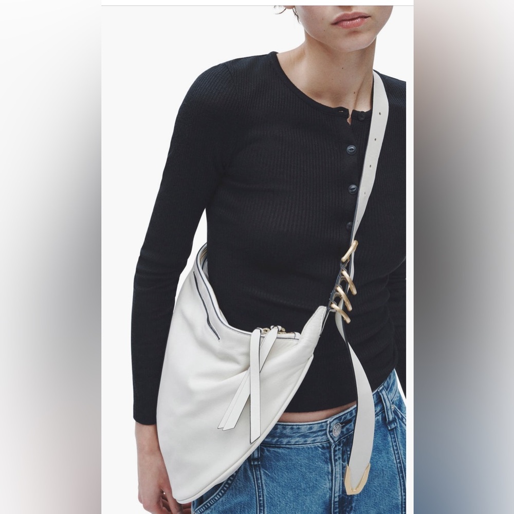 Rag &  Bone Spire White Leather Hobo Tote Bag NWOT